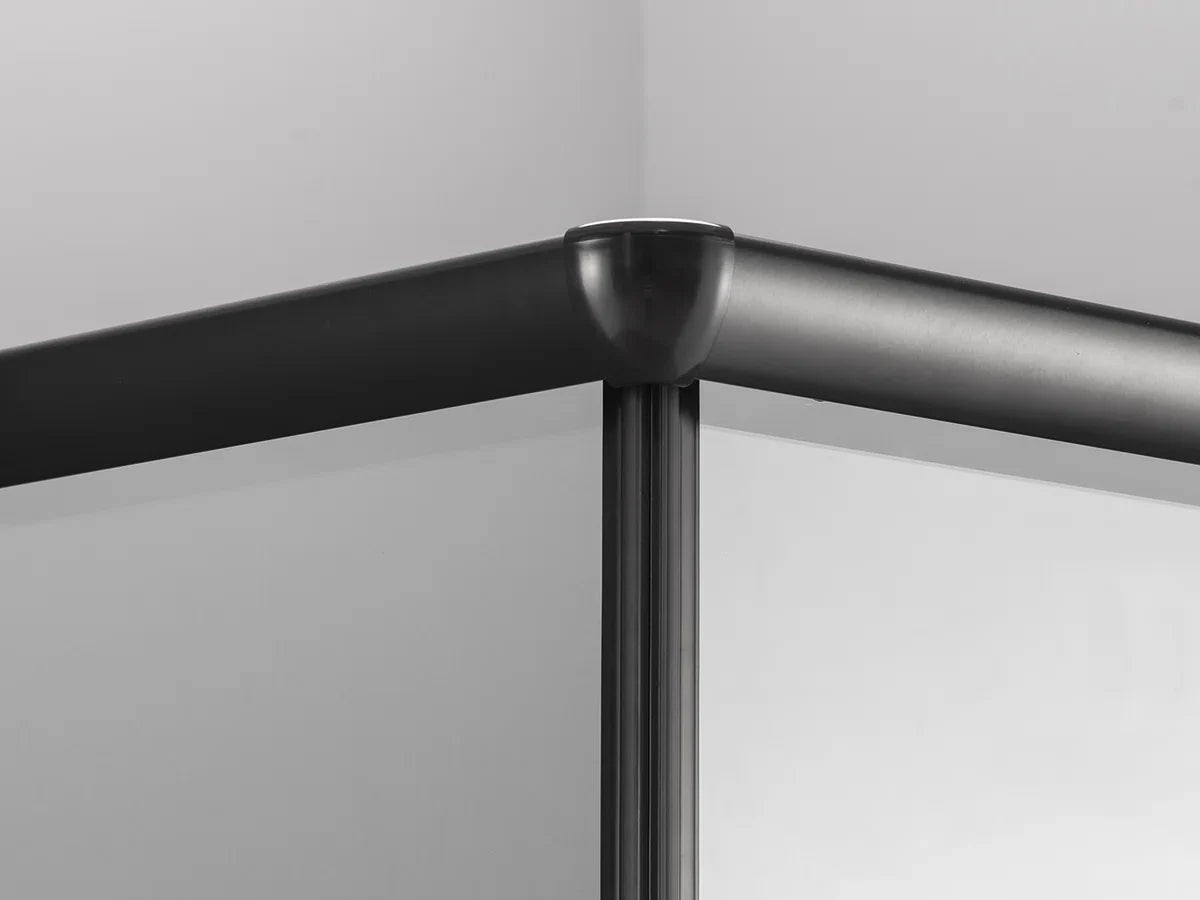 Douchecabine Vierkant - 90x90x200cm 6 mm - Nano Anti Kalk Veiligheidsglas - Zwart Aluminium Omlijsting