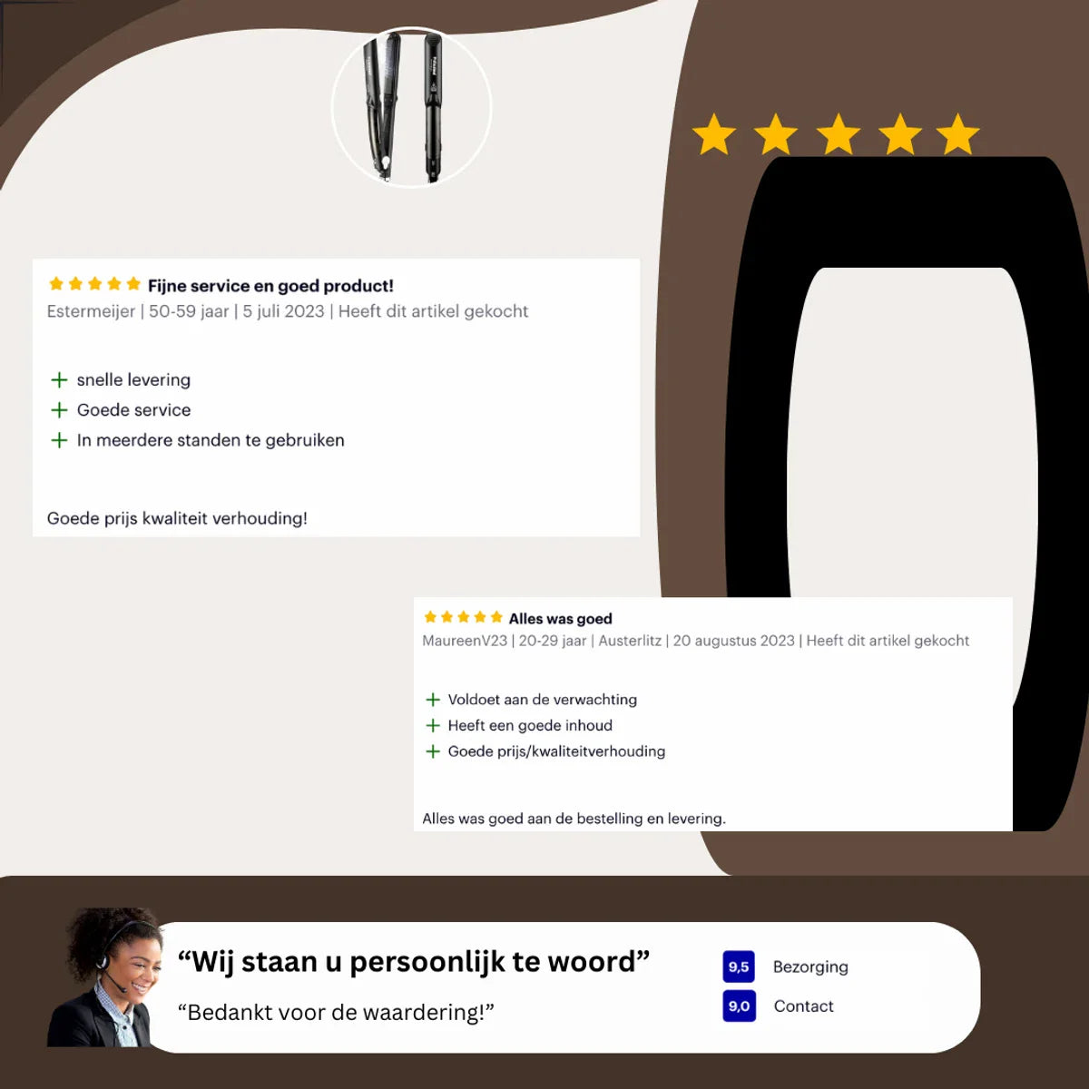 P&P Goods® Steampod - Stijltang - Haarverzorging - Stoomstijltang - Met LED Verlichting - Krultang - Zwart