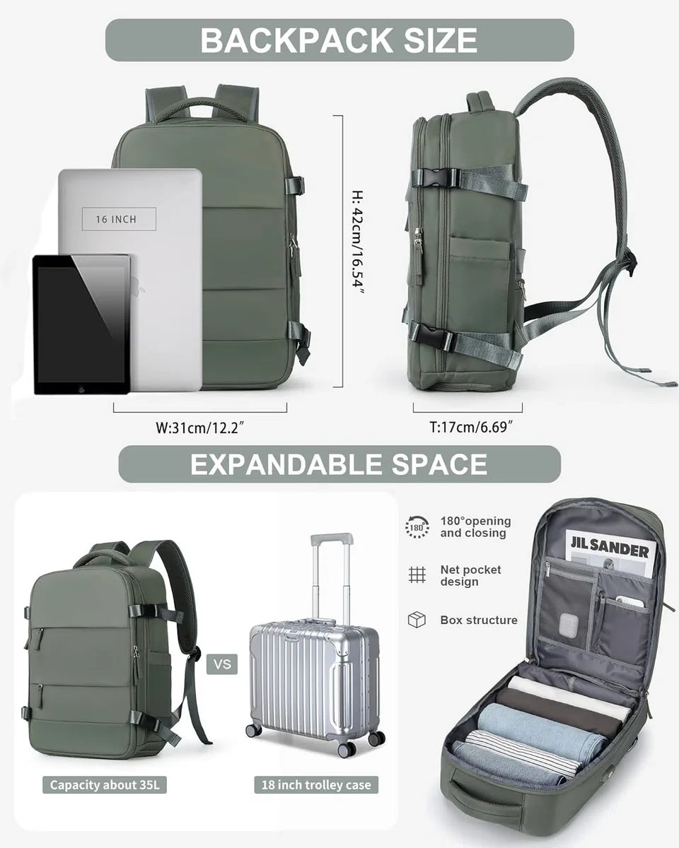 Cabin Bag Backpack 40x20x25 Ryanair, Large Travel Backpack for Women, Hiking Backpack, Easyjet Cabin Bag 45x36x20 Underseat Bag, Waterproof Outdoor Sports Backpack, Casual Daypack, School Bag
