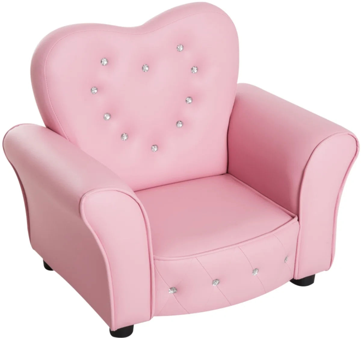 Kinderstoel - Kinderzetel - Kindersofa - Kinderbankje - Roze - L59 x B41,5 x H49 cm