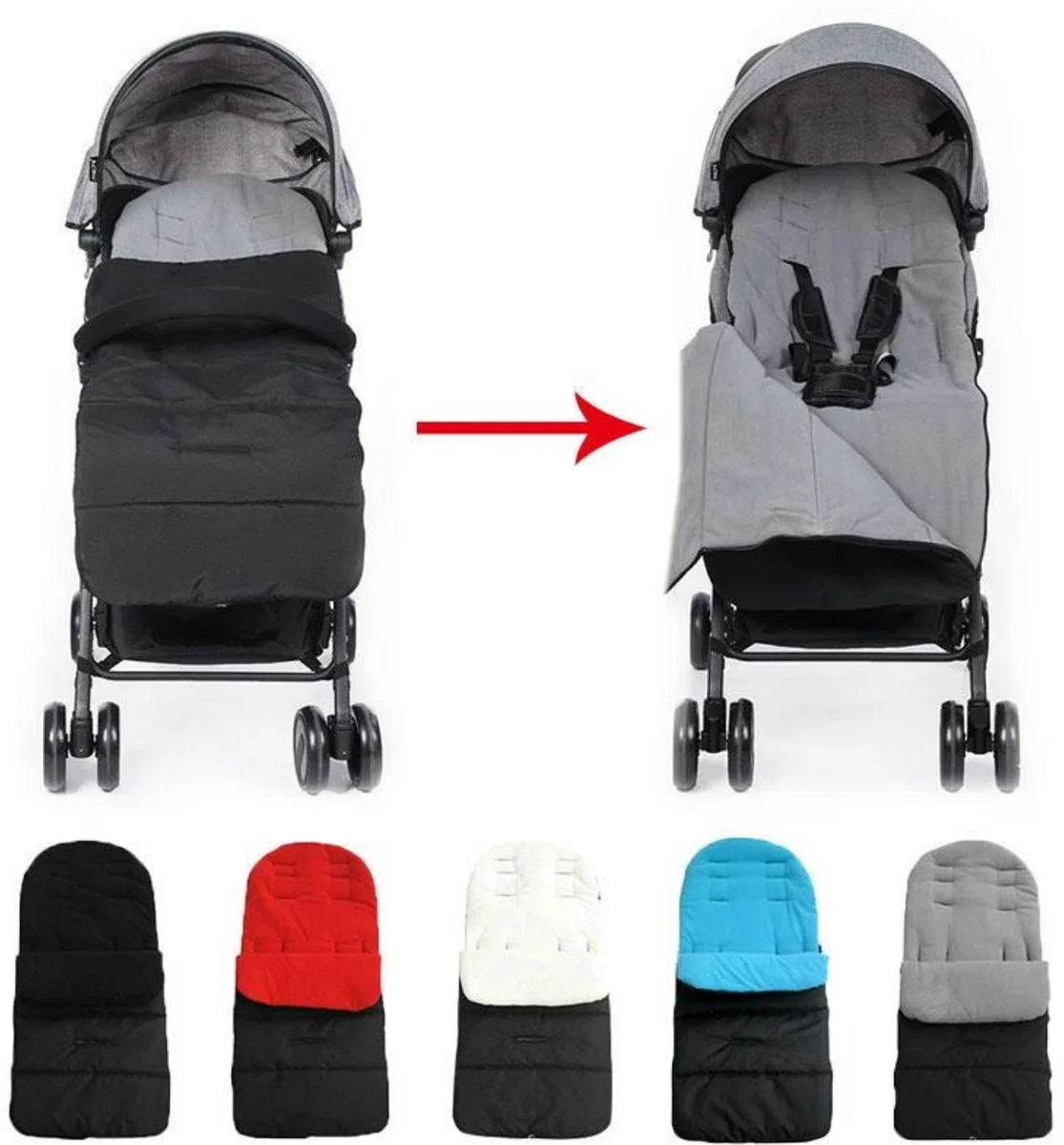 Kinderwagen Buggy Zak | Slaapzak | Baby | Slapen | Zwart | Voetenzak | 0 - 12 Maanden | Voetenzak Buggy | Wandelwagen | Universeel