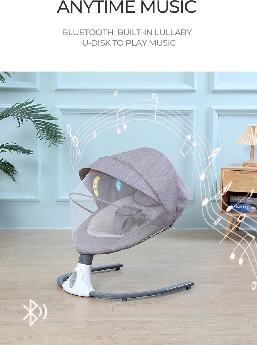 Ultimate Smart Electric Bouncer - Adjustable, Comfortable and Stylish - Baby Swing for Babies - Grey