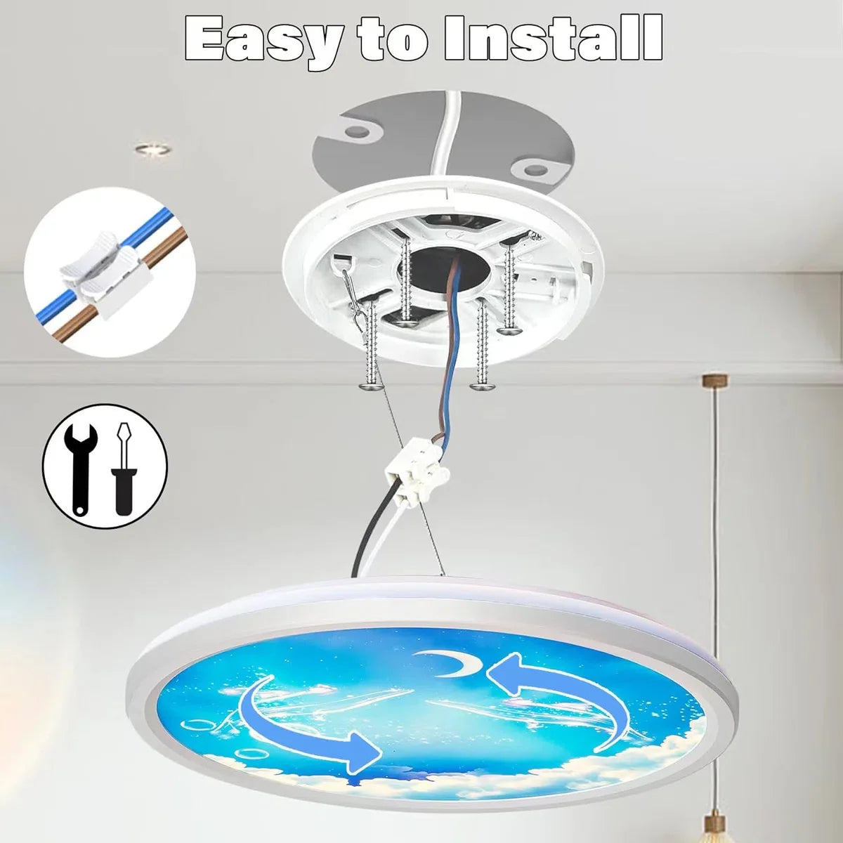 Moon Plafondlamp - LED Kroonluchter - Dimbaar Met Afstandsbediening - 3000-6500K - Moderne Woonkamer Lamp - 30 cm - Kinderkamer - Plafonnière