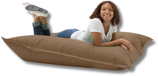 Large Pillow Bean Bag, Seat Cushion 100x150, Fatboy, Adults & Children, Indoor Outdoor-Mocha Brown