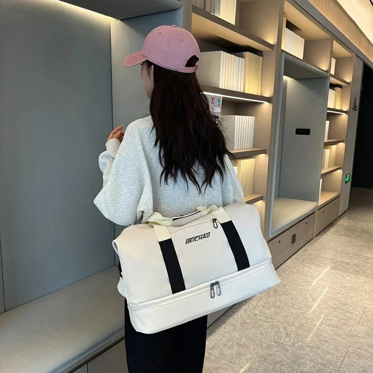 E-Shop4u - Weekendtas - Weekendtassen - Groen - 20-35 Liter - Reis - Reizen - Weekendtrip - Weekendtrips - Ruim - Stijlvol - Oxford Doek - Waterdicht - Duurzaam - Comfortabel - Handgreep - Schoenenopslag -