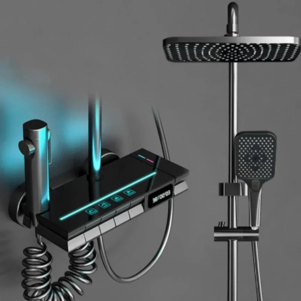 Digital Shower System - Stainless Steel/ABS/PVC - Shower Head - LED - Rainfall Shower - Bathroom - Shower - Shower System - Thermostatic