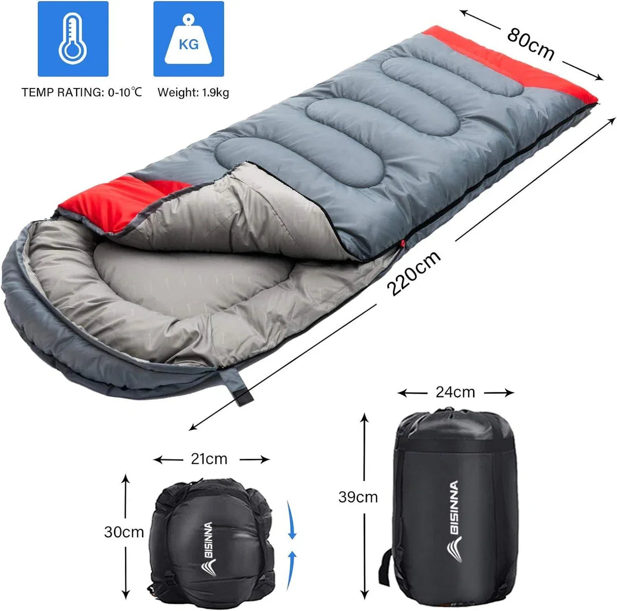 Sleeping bag with pillow - 4 season lightweight waterproof warm sleeping bag for adults women men outdoor camping hiking backpacking - add-on: compact size sleeping bag for camping