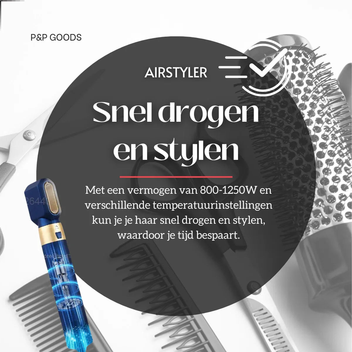 P&P Goods® Airstyler - 5-in-1 Multistyler - Hairwrap - Haardroger - Krulborstel - Stijlborstel - Multifunctioneel