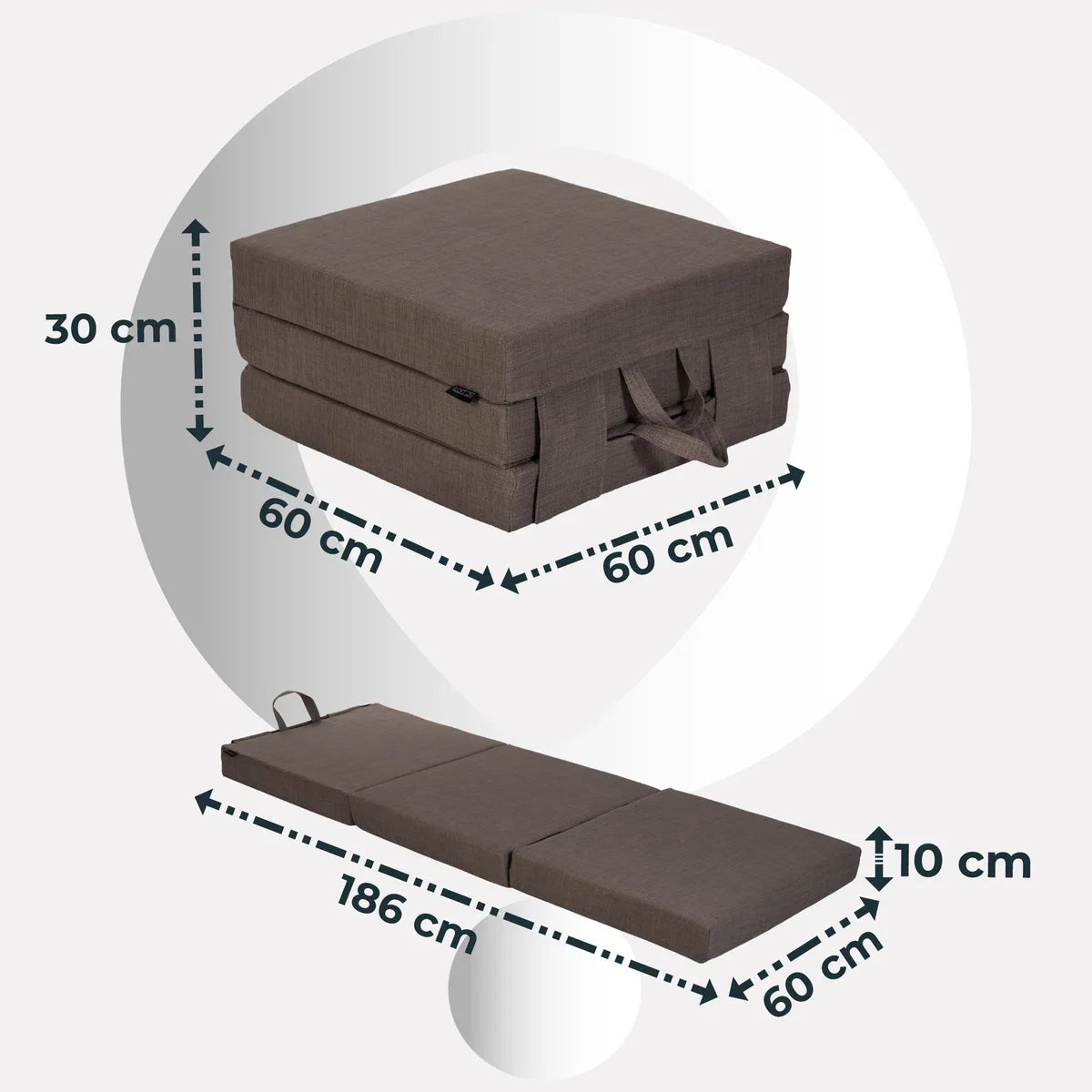 Opvouwbare Matras - Volwassen Reizend Vouwmatras - Logeermatras Opvouwbaar – Zetelbed - Opvouwbaar Logeerbed 1 Persoons - Logeerbed