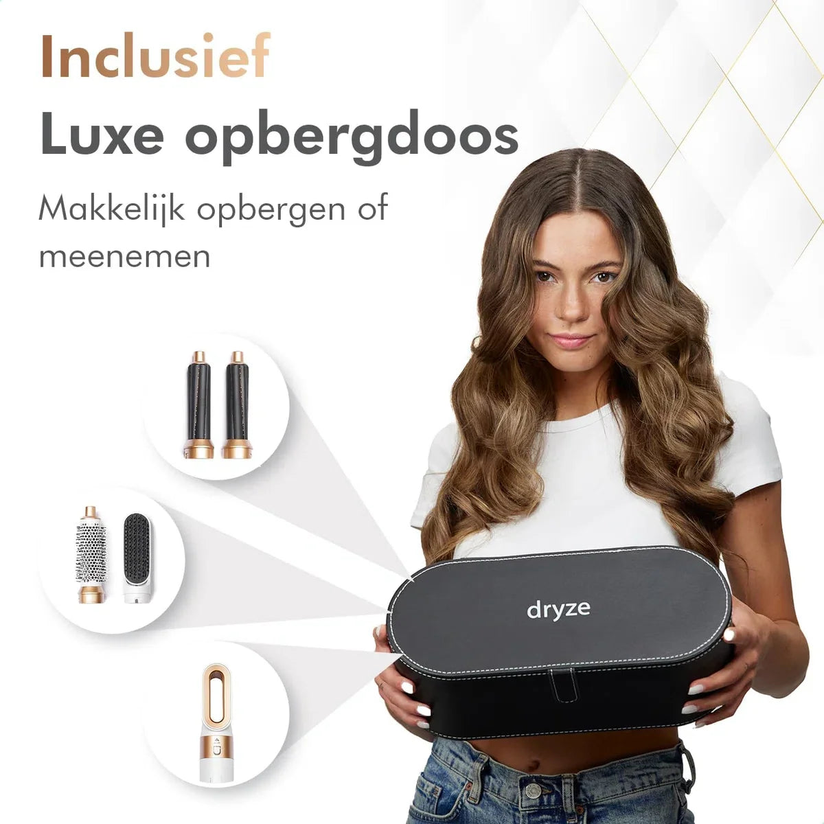 Airstyler 5-in-1, krultang, haardroger, warmluchtborstel, föhnborstel, föhn... (inclusief lederen doos)