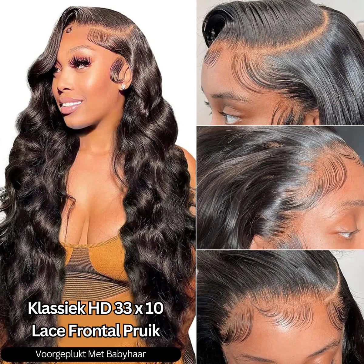 Women's Wigs Real Hair - Women's Wigs Long Hair - Black Wig - 40 cm