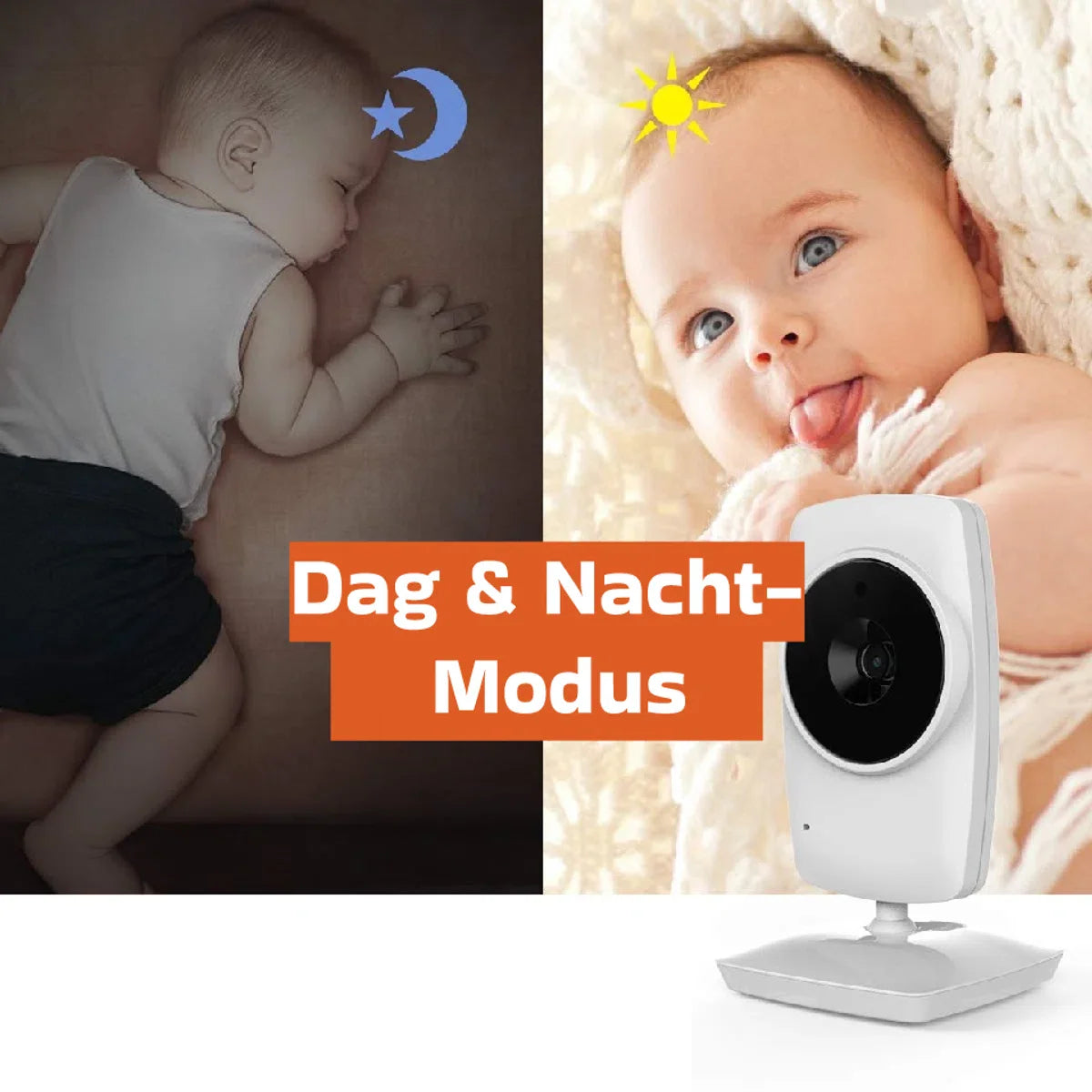 Wireless - Smart Electronic Baby Monitor - 3.2 inch HD - Wireless Motion Sensor Home Security Camera - 360° Manual Rotation - ECO Mode - Connect 4 Cameras - Suitable for Nursery, Living Room & Office