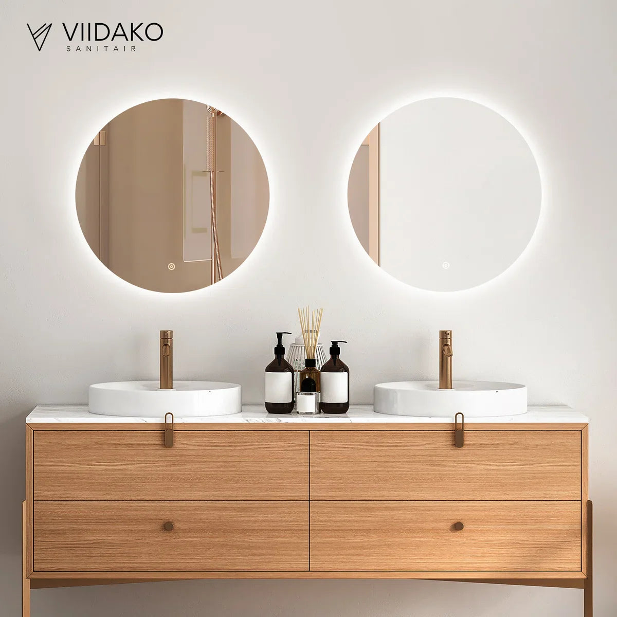 Viidako LED Spiegel - Condensvrij – dimbaar - 3 LED standen – Hip design – Krasbestendig – Duurzame kwaliteit – Eenvoudige Installatie