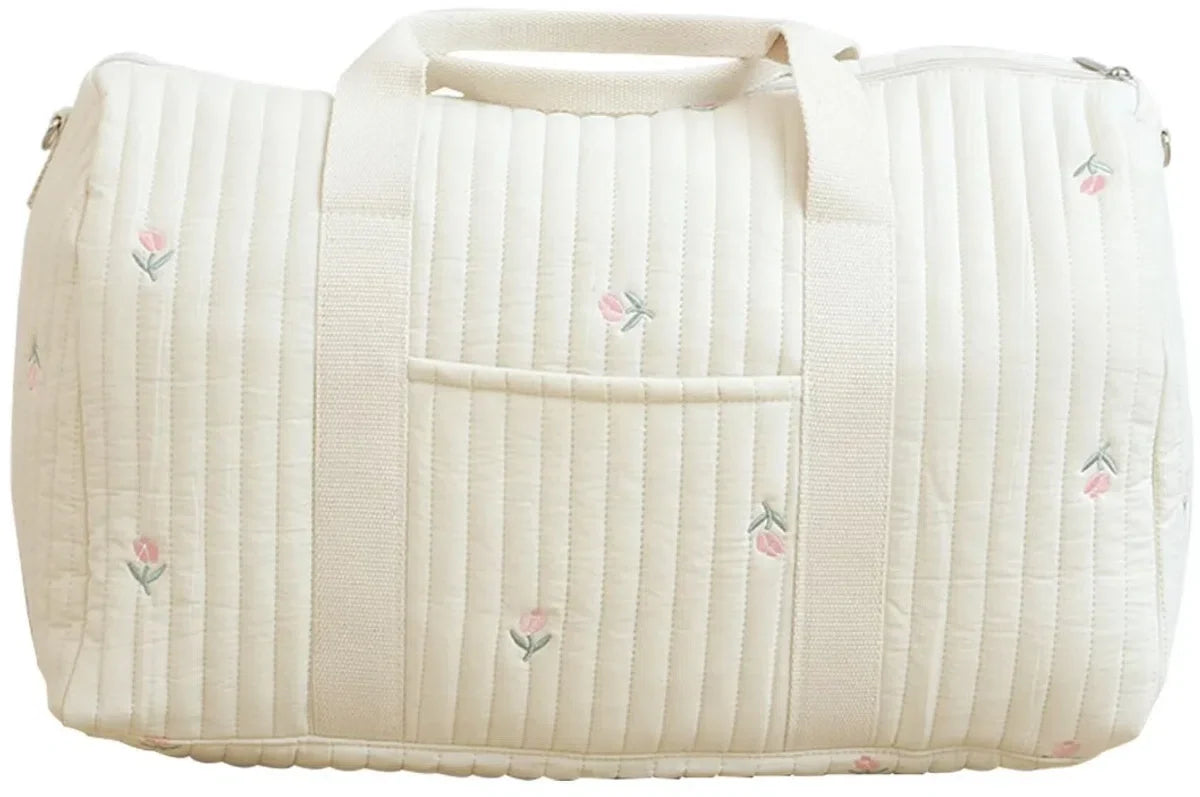 Luierrugzak - Moedertas - Schoudertas - Verzorgingstas - Kraamcadeau - XL - Tulp - Beige