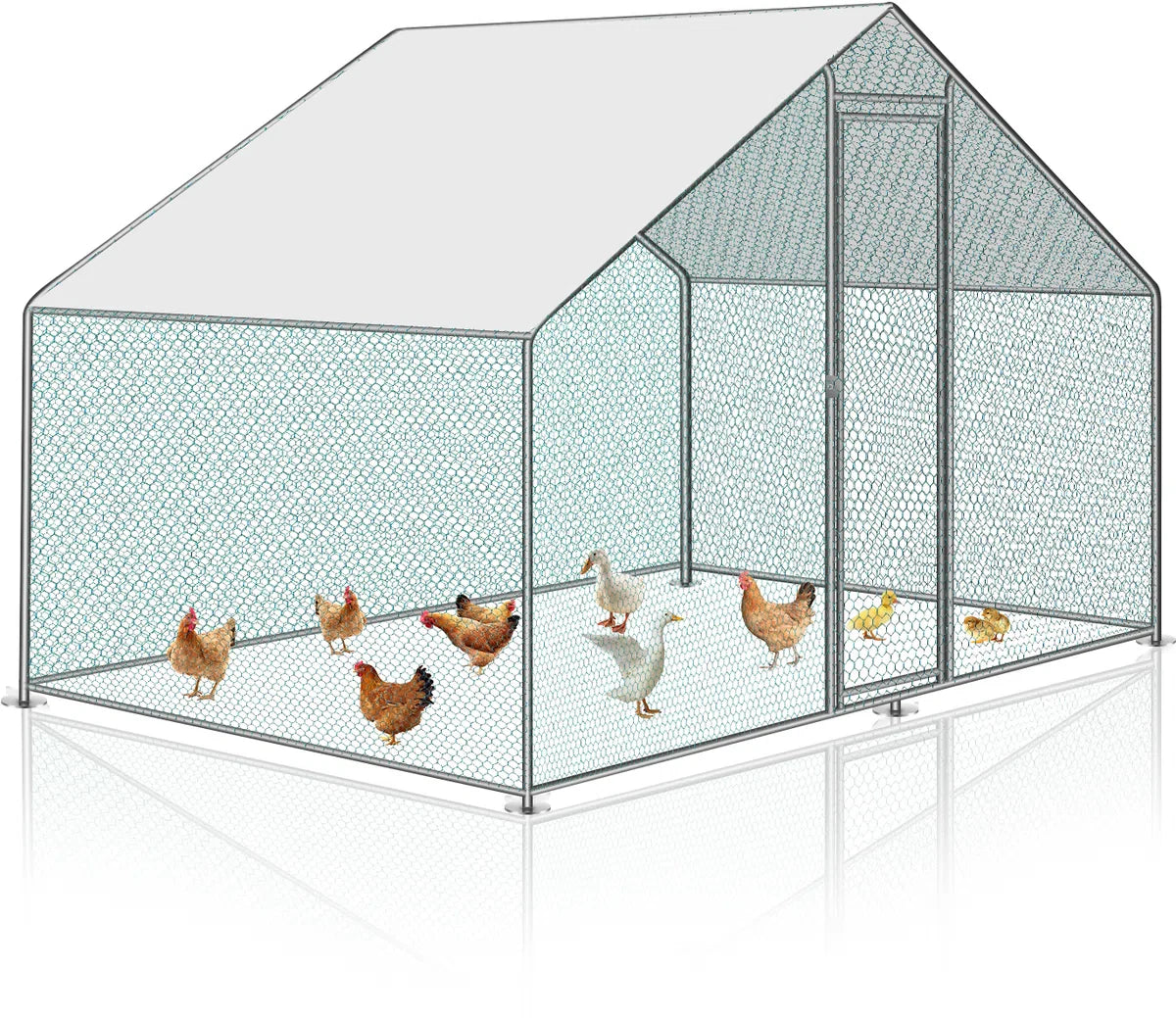 3x2x2m chicken run - outdoor chicken coop - wire run - pitched roof