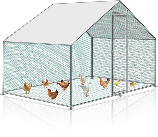 3x2x2m chicken run - outdoor chicken coop - wire run - pitched roof