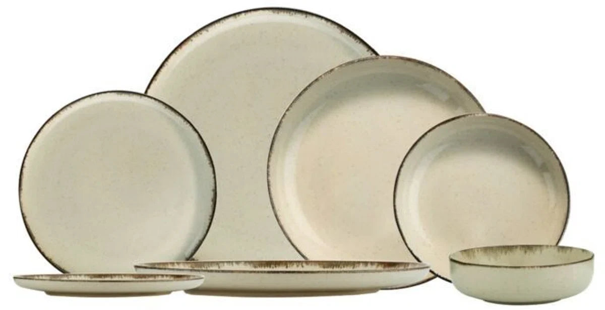 Asir Servies Set - Dinerset (24-delig). gemêleerd - Serveerbord: 27x27x2,5 cm (6 stuks) Bord: 20x20x5 cm (6 stuks) Kom: 15x15x4,5 cm (6 stuks) Dessertbord: 19x19x2,5 cm (6 stuks) Vaatwasserbestendig. 100% PORSELEIN