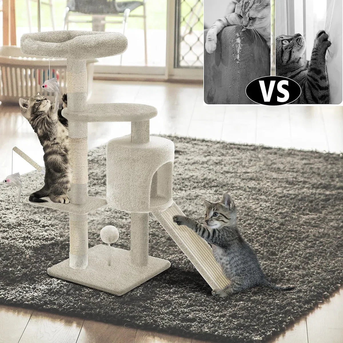 Cat Tree for Large Cats - Scratching Post - Cat House - Cat Pole - Cat Tower - Large Scratching Post - Climbing Wall