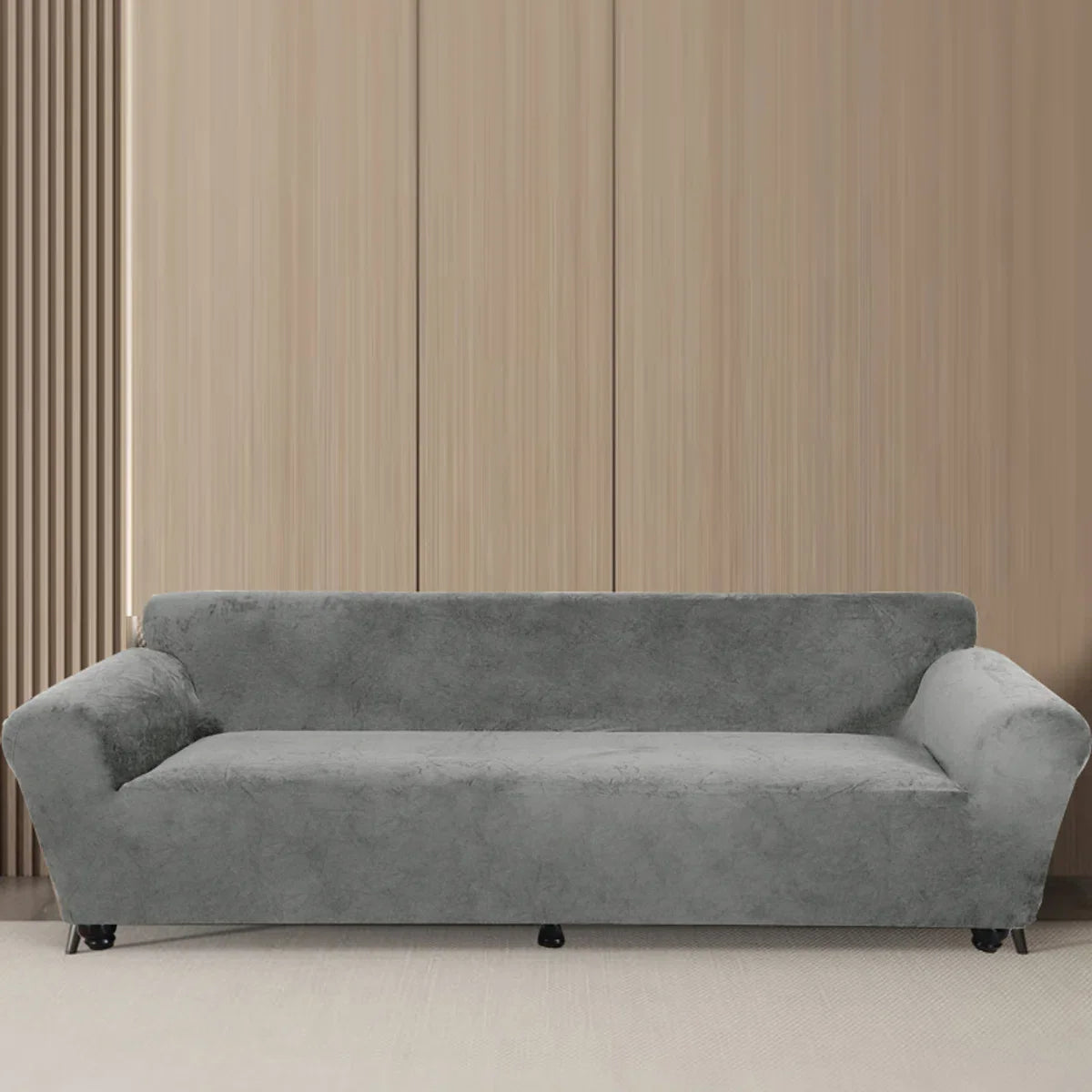 Stretch Bankhoes voor 3-zitsbanken (190-230 cm) - Bescherming en Stijl voor Uw Zetel - Vlekbestendig, Comfortabel en Eenvoudig Onderhoud - Grijs