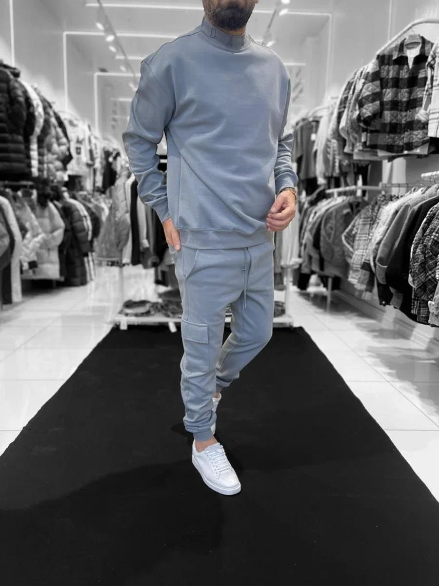 Katoenen pak - Mannen Trainingspak Mannen Set Merk Sport Jasje + + Broek Set Fashion Casual Trainingspak Mannen Kleding - XXL