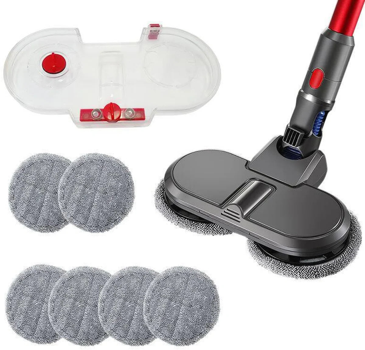 Mop Dweil Geschikt Voor Dyson V15, V11, V8, V7 Steelstofzuiger - Inclusief 6 Dweilmops - Nat & Droog Vloerwisser - Vloermop