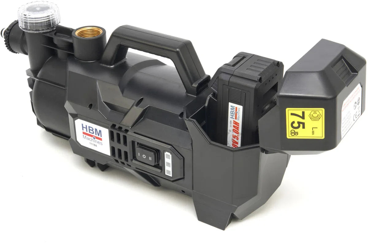 18 Volt 5 A Tuinpomp, Waterpomp - Compleet met 2 Accu's en lader