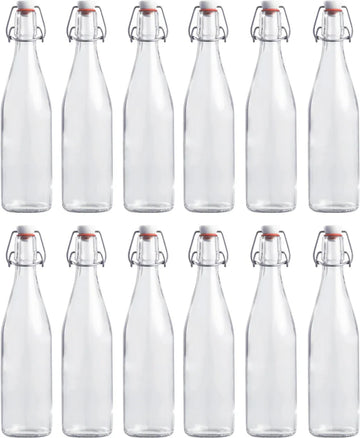 RANO - 12x beugelfles 500ml - Luchtdicht - fles met beugelsluiting / beugelflessen / weckfles / inmaakfles / sapfles / glazen flesjes met dop / decoratie