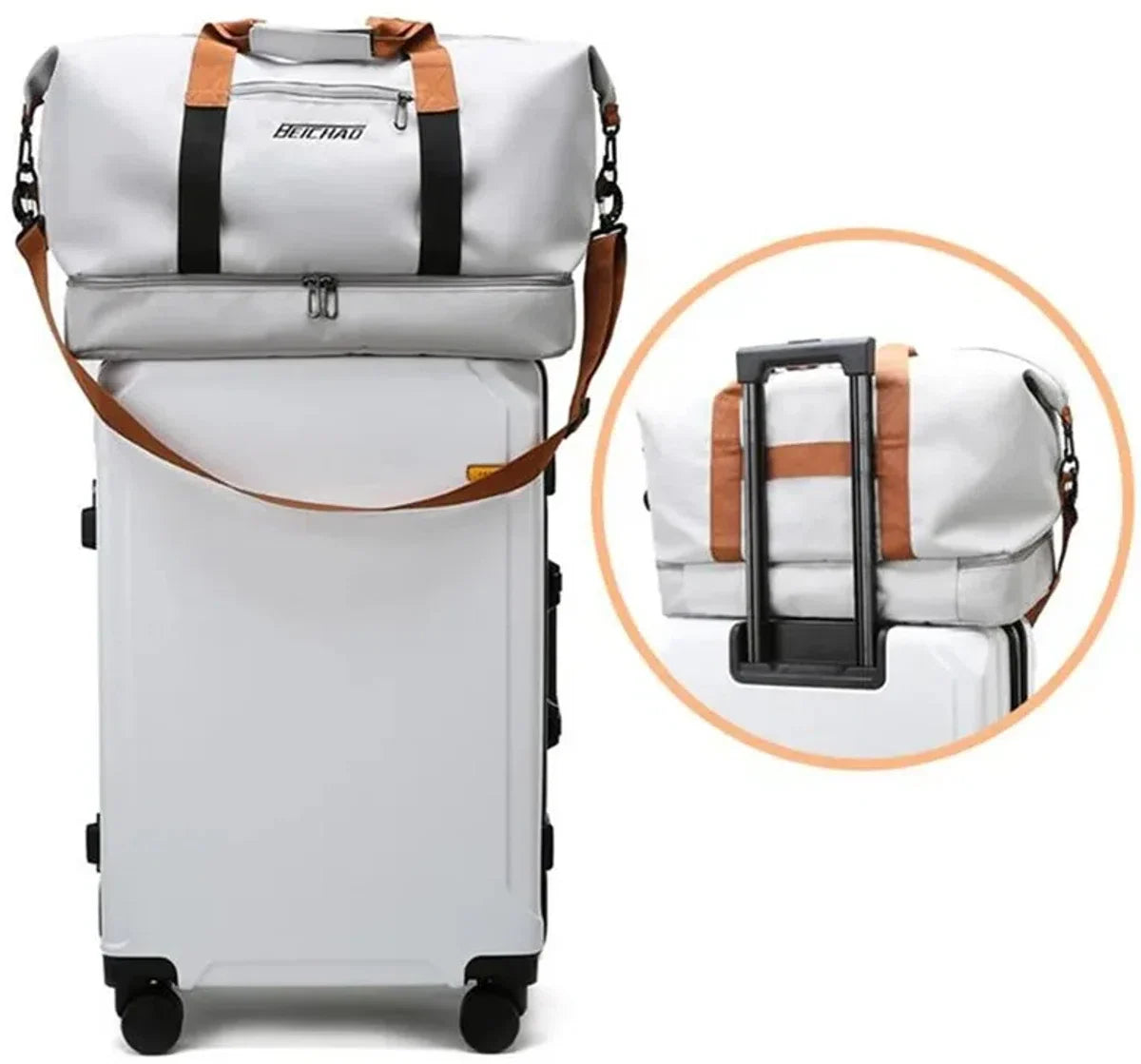 E-Shop4u - Weekendtas - Weekendtassen - Groen - 20-35 Liter - Reis - Reizen - Weekendtrip - Weekendtrips - Ruim - Stijlvol - Oxford Doek - Waterdicht - Duurzaam - Comfortabel - Handgreep - Schoenenopslag -