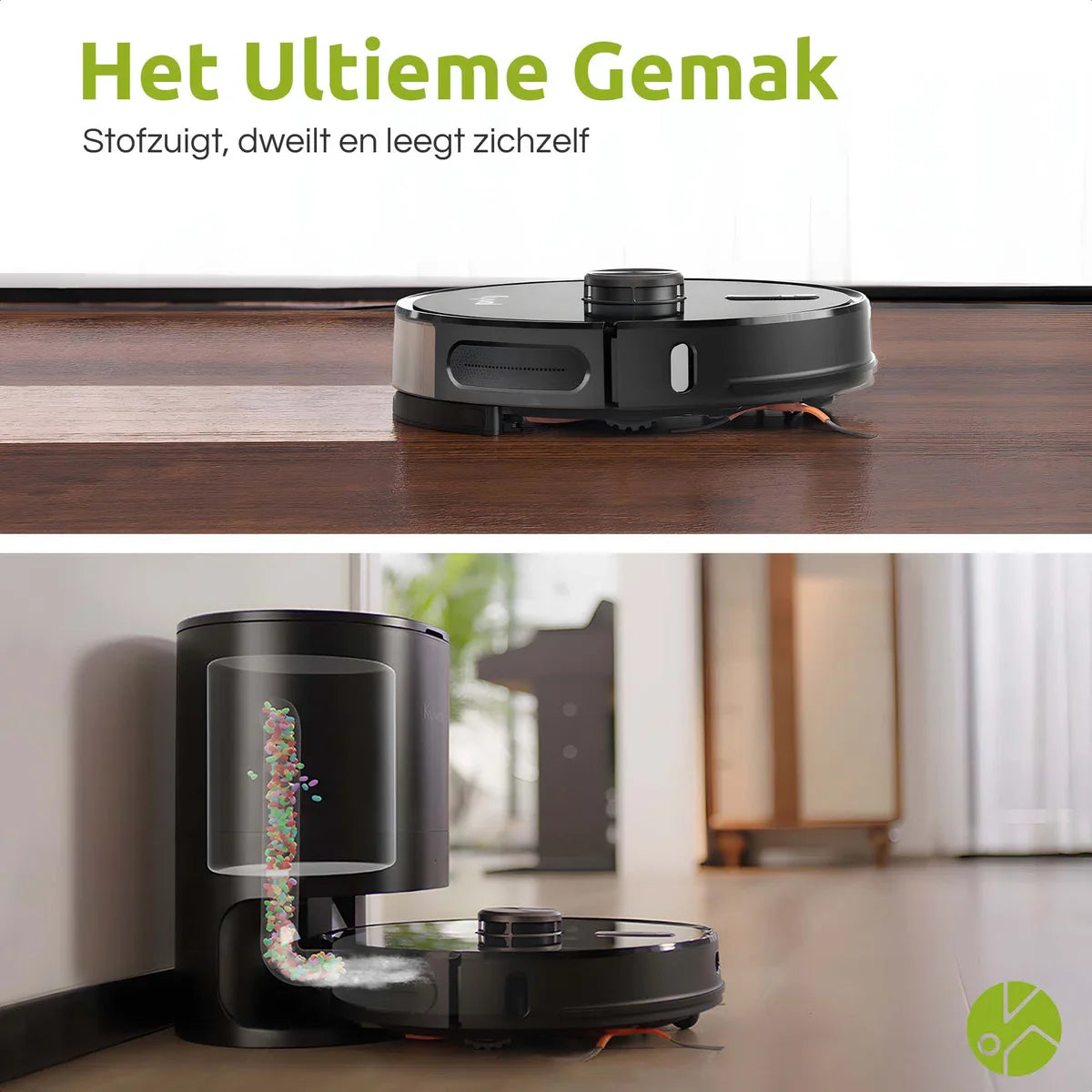 Cybovac S31 robotstofzuiger met laadstation en dweilfunctie - Zwart | Elektrisch | Automatisch | met app | Leegt zichzelf | Smart