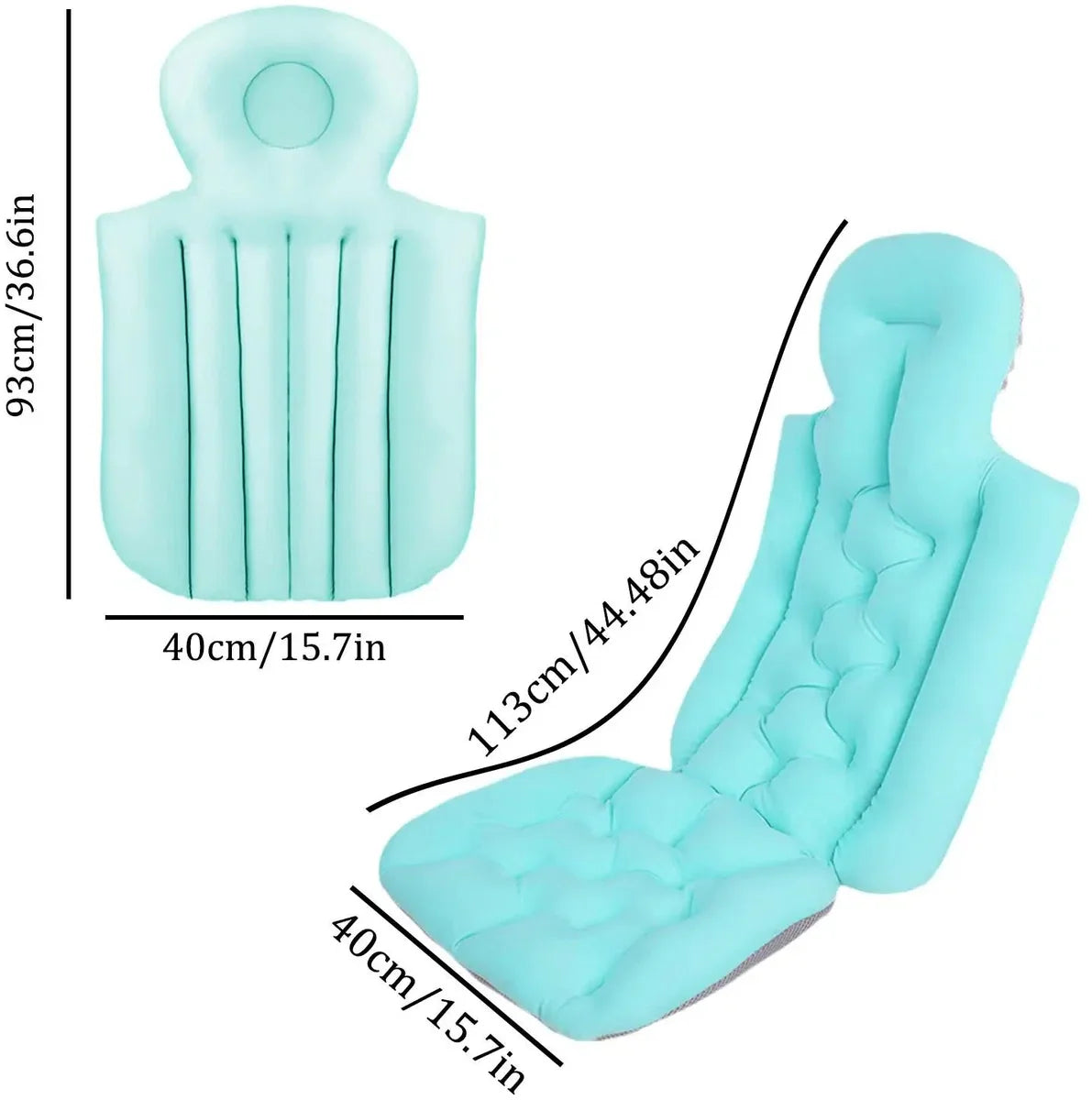 Luxury Bath Pillows - Blue - Anti-Slip Spa Head Rest Cushion Back Support - Bathing - Waterproof Baby Pillow - Organic Material
