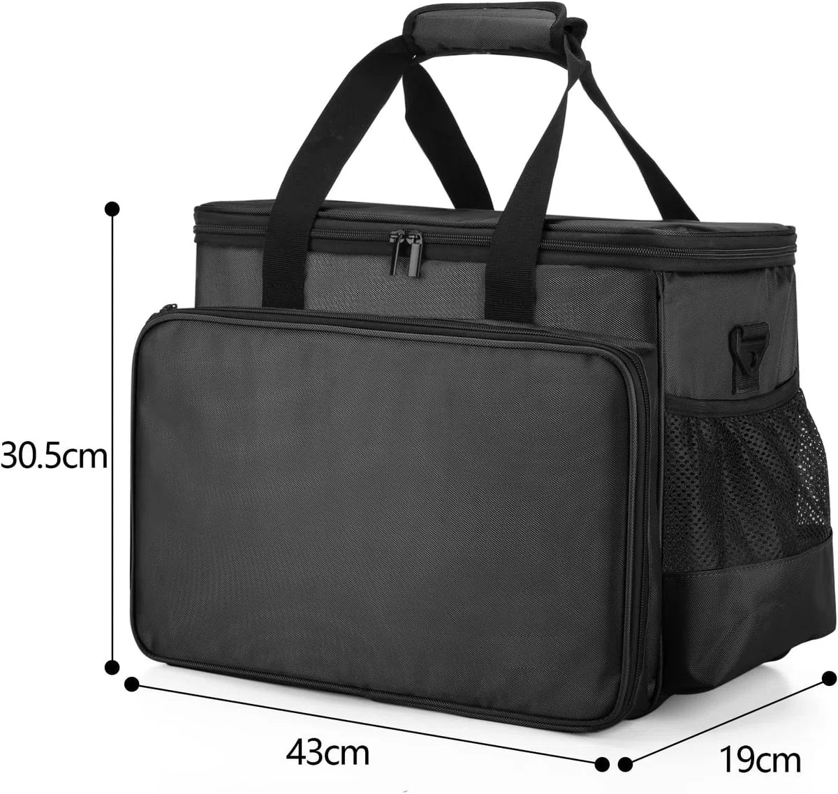 Naaimachinetas met Verwijderbaar Kussen - Naaimachine trolley - Rollende Naaimachinetas - Trolley Koffer voor Naaimachine en Extra Naai-accessoires - Zwart