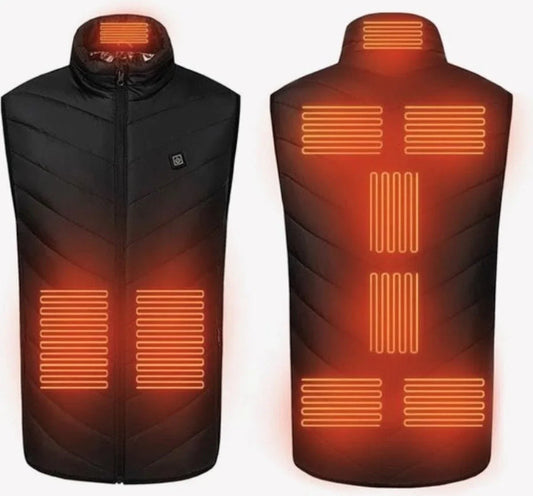 Verwarmd Vest | 9 Warmtezones (25-50°C) | 4-8 Uur Warmte | Elektrische Bodywarmer | Heated Vest | Thermokleding | Verwarmde kleding | Effectief & Functioneel | Werkt met Powerbank (usb-a) | Wintersport | Outdoor | Maat EXTRA LARGE (valt klein)
