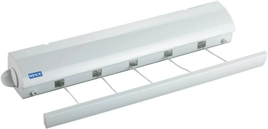 Wanddrooglijnen, 5 lijnen tot 4,20 m traploos uittrekbaar, praktisch oprolsysteem met oprolbeveiliging, weerbestendig voor balkon en tuin, voor wandmontage incl. bevestigingsmateriaal