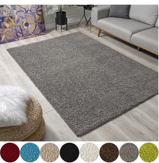 Loca Shaggy Vloerkleed Grijs - 140x200 CM - Hoogpolig Vloerkleed - Tapijt Woonkamer, Slaapkamer