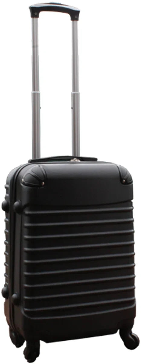 Kofferset 2-delig ABS handbagage koffers - met cijferslot - 39 liter - zwart - zilver