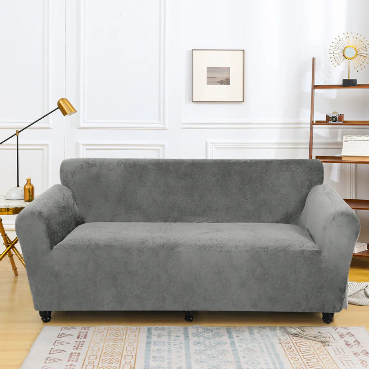 Stretch Bankhoes voor 3-zitsbanken (190-230 cm) - Bescherming en Stijl voor Uw Zetel - Vlekbestendig, Comfortabel en Eenvoudig Onderhoud - Grijs