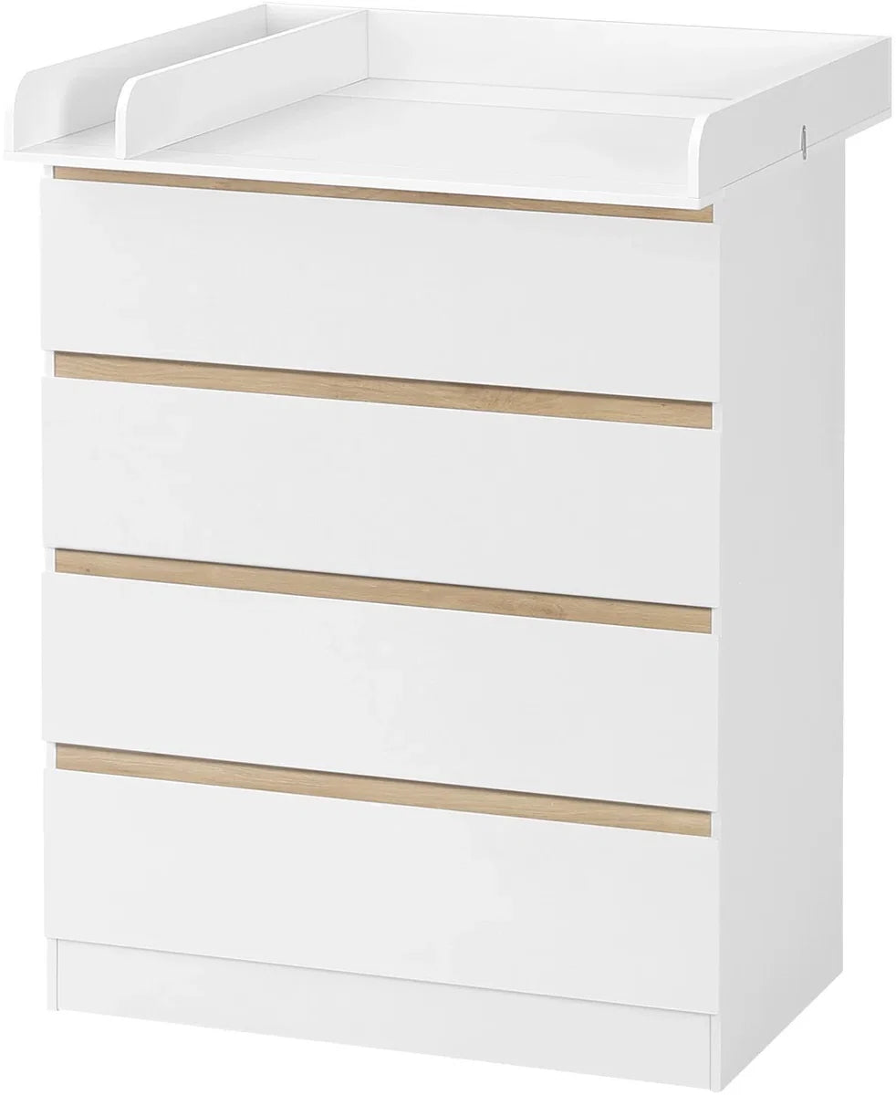 Baby Commode Ladekast - Multifunctionele Verzorgings- en Organisatieoplossing voor de Babykamer en Slaapkamer - Wit