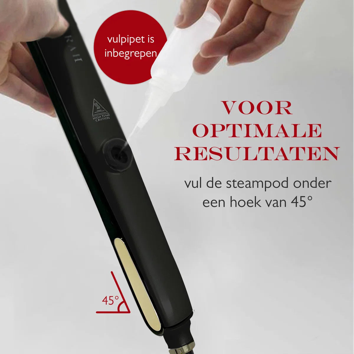Stijltang op basis van stoom - Infrarood technologie Stoomstijltang - Zwart/goud