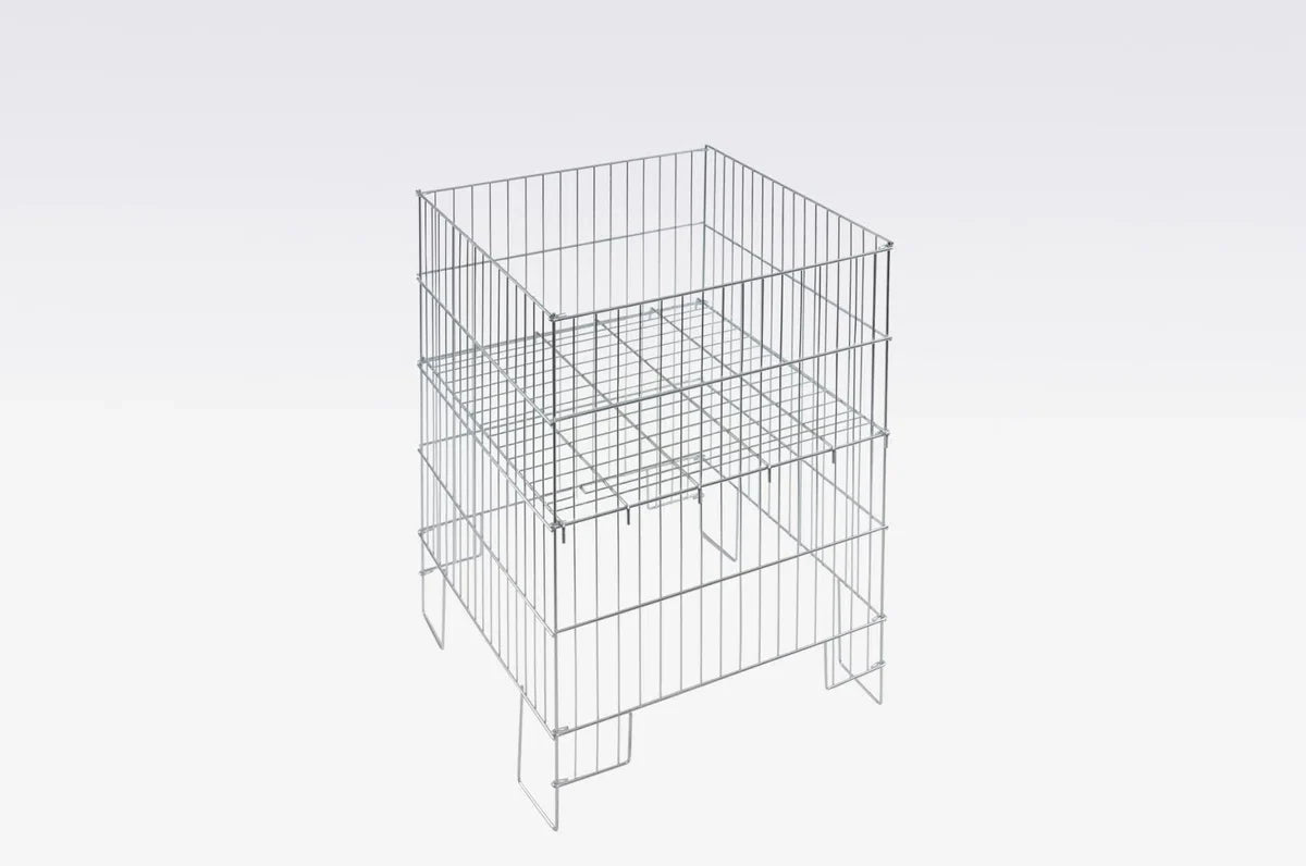 Dump bin - Galvanized metal 40x55x80cm - Offer basket - Ball basket - Ball rack - Storage basket for in the garage - Toy basket for outdoor toys