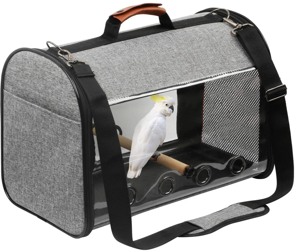 Bird carrier bag - Animals - Polyester - Carrier bag - Pet - Perch - Shoulder strap - Foldable - Zipper - Ventilation
