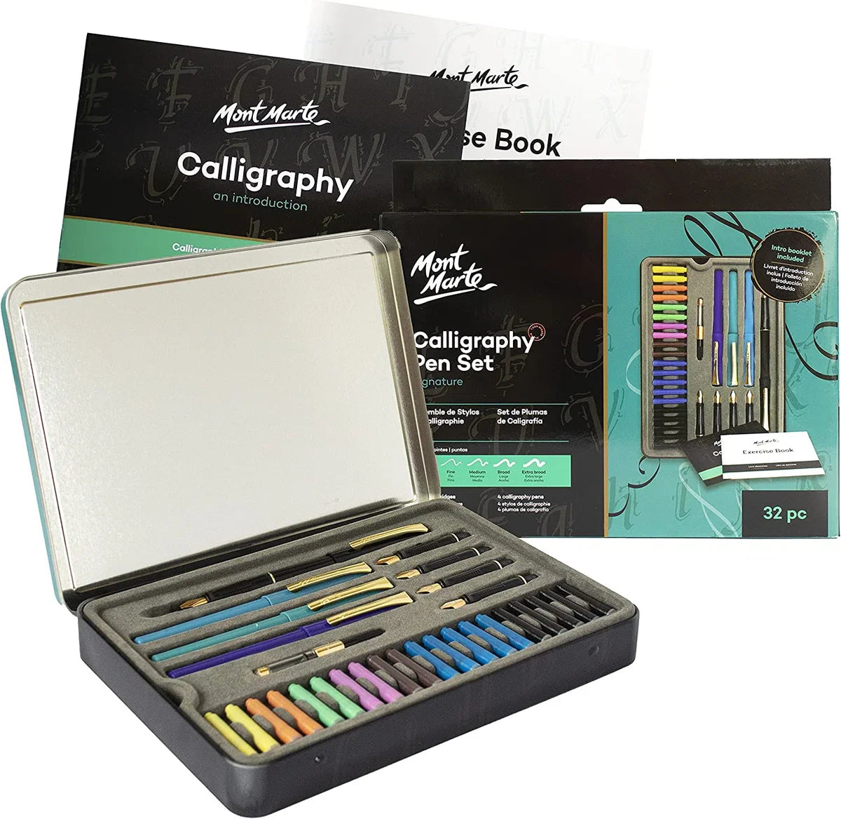 Kalligrafieset - Inkt Kalligrafieset - Kalligrafiepen - Cadeau - Geschenk - Schrijven - Kleuren - Cadeauverpakking - Giftset - Beginners - Experts - Hobby - Vulpen - 5 Soorten Penpunten - Inclusief Oefenboek