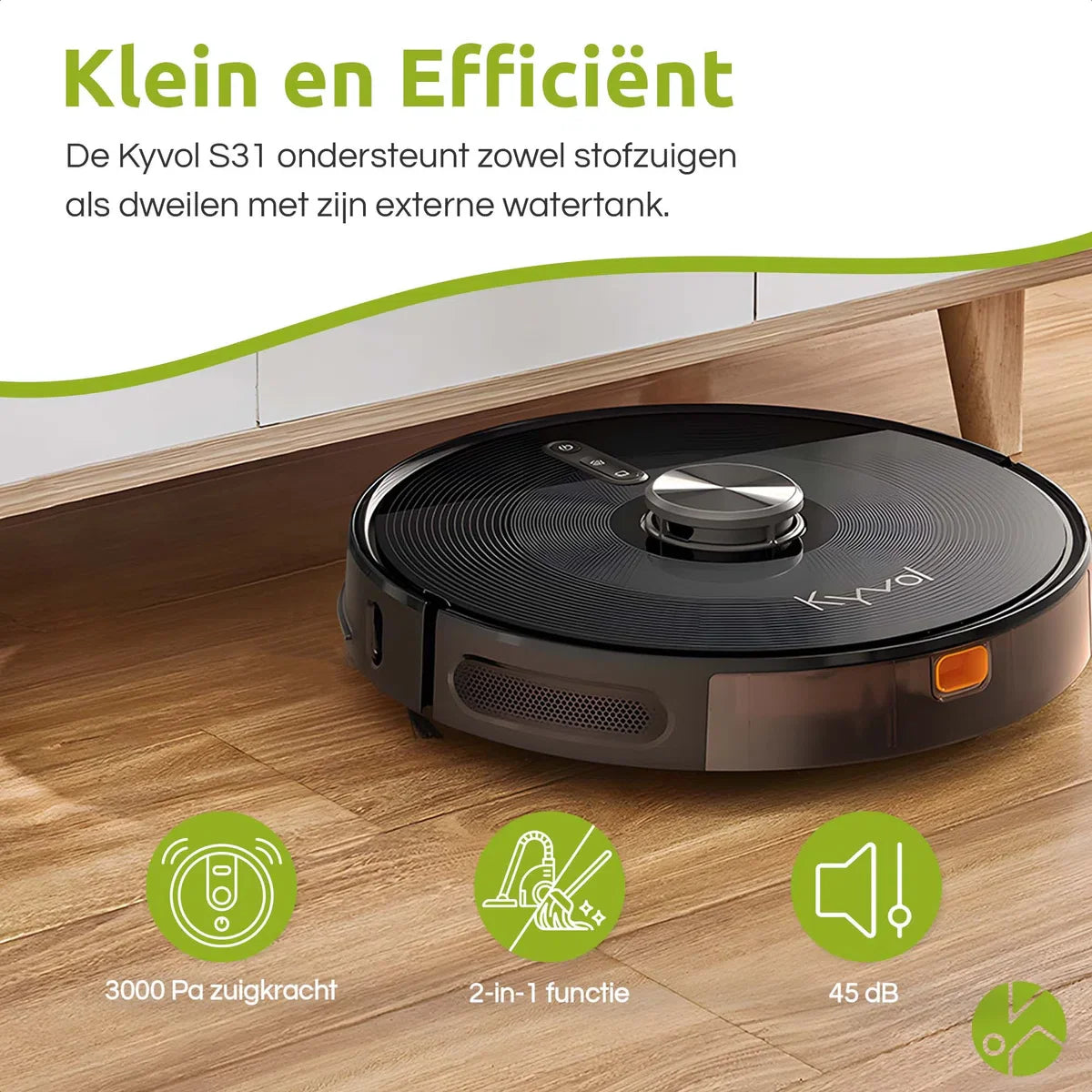 Cybovac S31 robotstofzuiger met laadstation en dweilfunctie - Zwart | Elektrisch | Automatisch | met app | Leegt zichzelf | Smart