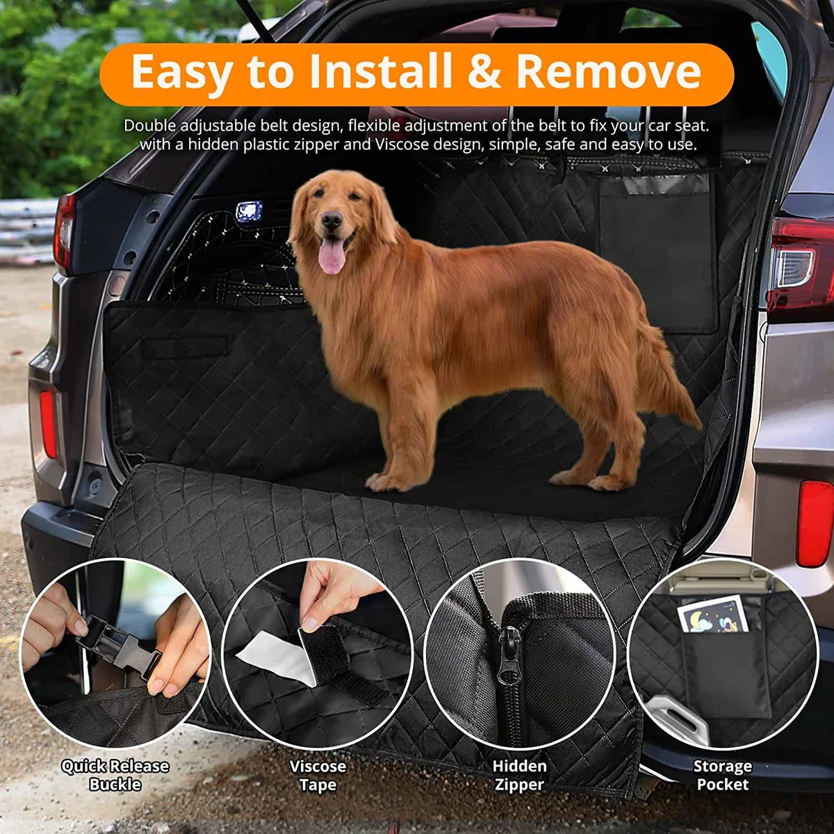 Boot protection for dogs - waterproof boot cover for dogs / universal car dog protection cover / non-slip wear-resistant