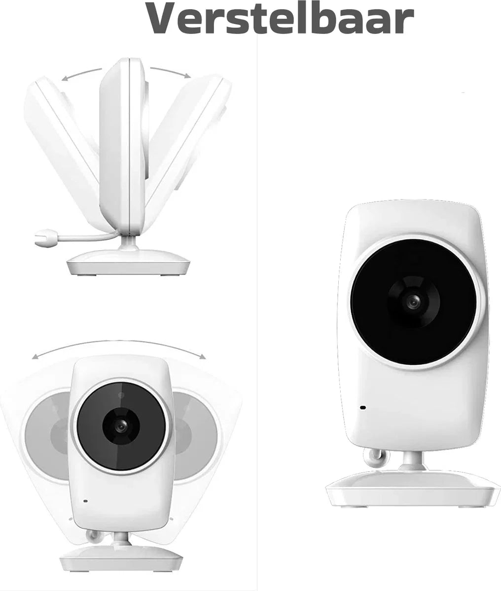 Wireless - Smart Electronic Baby Monitor - 3.2 inch HD - Wireless Motion Sensor Home Security Camera - 360° Manual Rotation - ECO Mode - Connect 4 Cameras - Suitable for Nursery, Living Room & Office