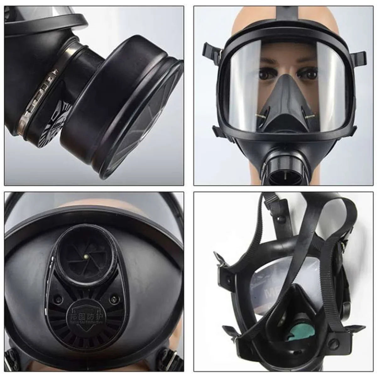 Gas mask with filter | Full face mask against gas and dust | Gas mask including filter | Gas mask adjustable | Gas mask full face | Gas mask children