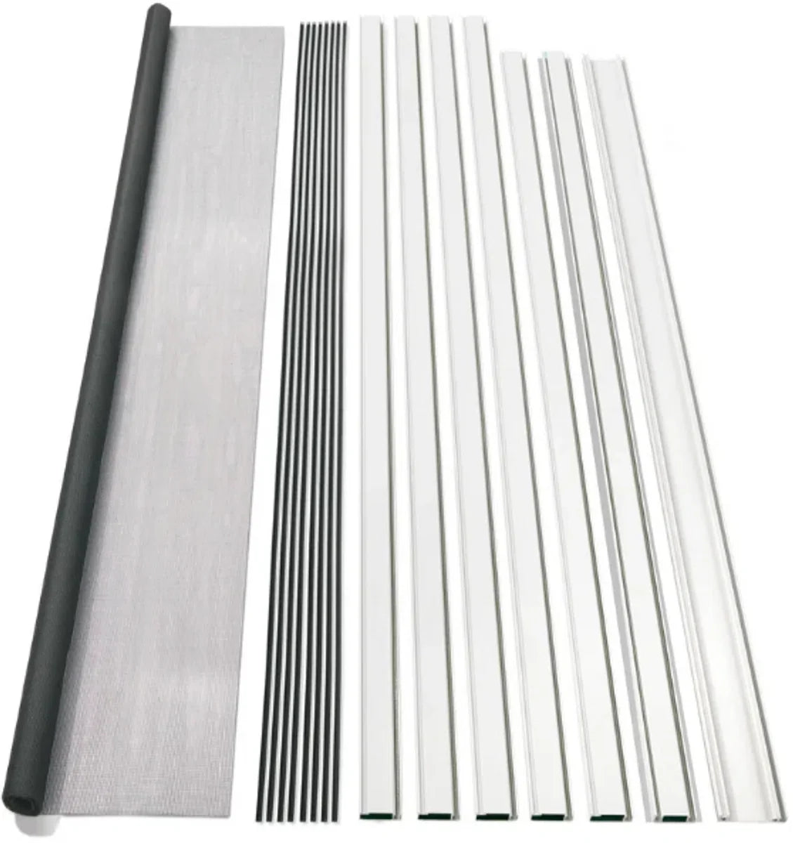 Fixed screen door | Screen door | Insect screen | max 100 x 210 cm - Can be shortened - white with aluminum frame with anthracite screen mesh