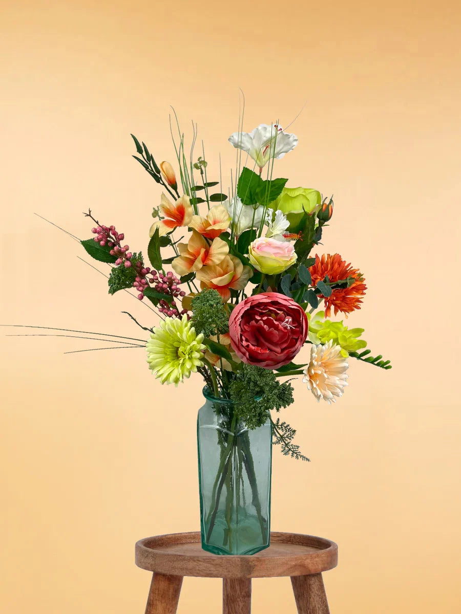 Zijden Boeket – 60-70 cm hoog – 13 stelen - doe-het-zelf boeket – DIY – alle kunstbloemen los geleverd – Lente – multicolor – Exclusief vaas – Plukboeket - Veldboeket – Kunstbloemen - nep bloemen - nepbloemen - kunstplanten
