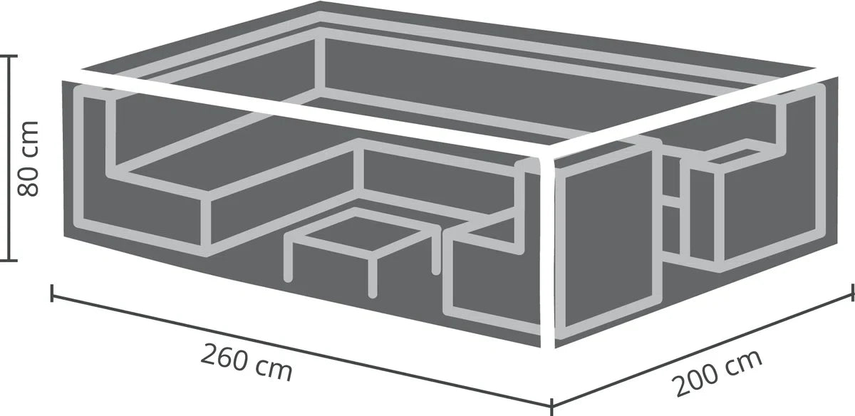 Loungesethoes 260x200 cm beschermhoes loungeset | Topkwaliteit TÜV gecertificeerde tuinsethoes | 2 jaar garantie