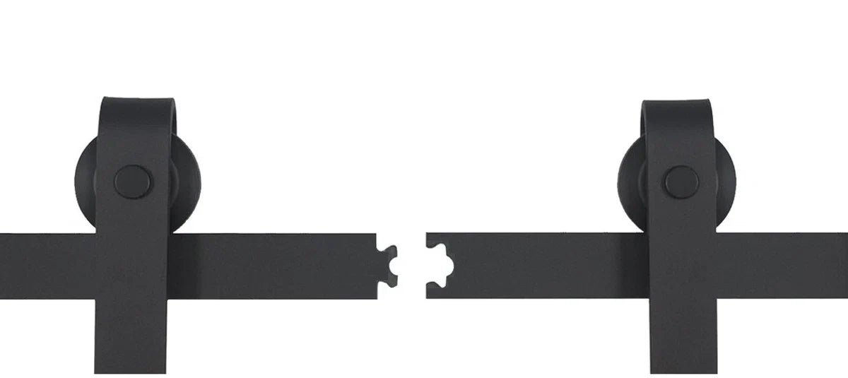 Barnwood - railsysteem - Industrieel Schuifdeursysteem - Railsysteem Complete set - mat zwart - 2 meter Ensuite 2 meter Schuifdeursysteem