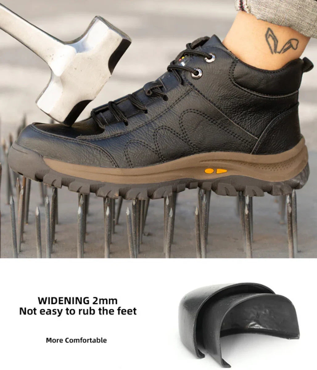 Safety Shoes - 46 - SB - Ladies / Men - Leather Safety Shoes - Shoes for work - Working boots - Protective shoes - Anti impact - Unbreakable Sole - Anti slip - Protective toe - Protective sole